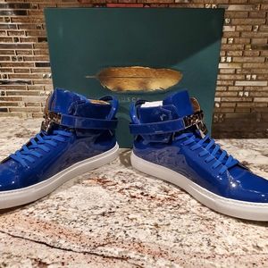 Buscemi 100mm patent in blue prussia size 44
